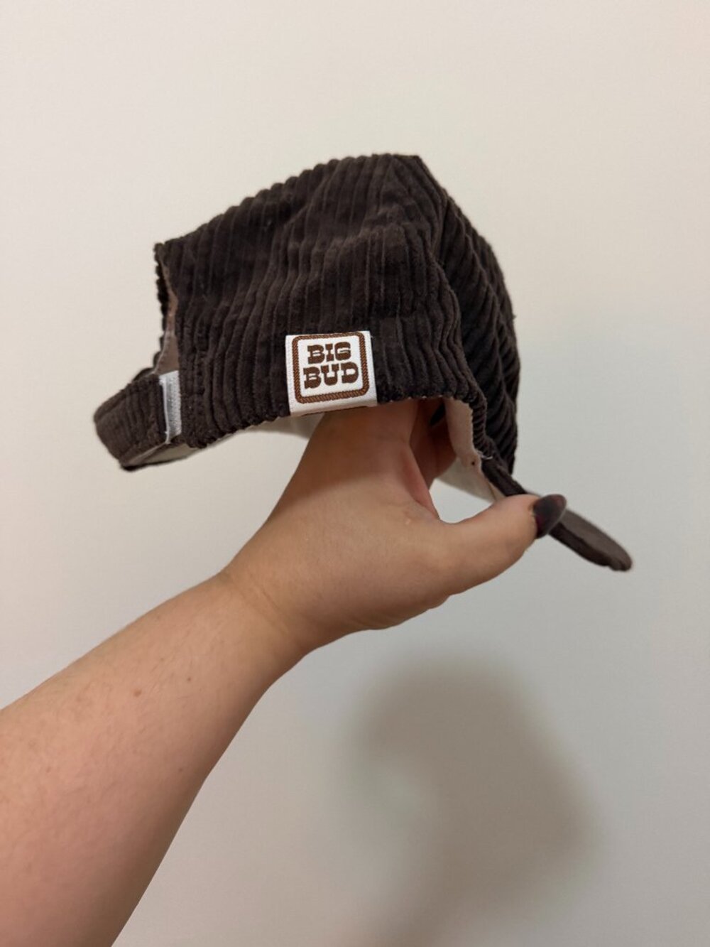 Big Bud Press Dugout Corduroy Hat Dark Brown Made in USA Adjustable Cap